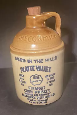 Vintage Mini Corn Whiskey Stoneware Jug Mccormick Platte Valley Westom Missouri • $9.95