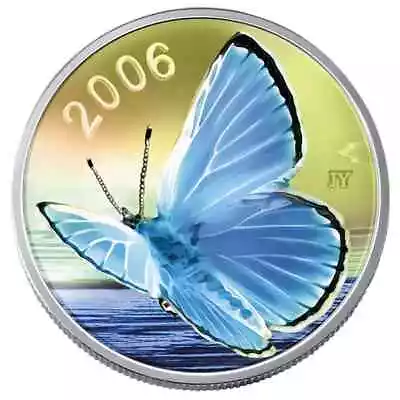 $40.08 • Buy 2006 Canada 50 Cent Silvery Blue Butterfly Sterling Silver Coin