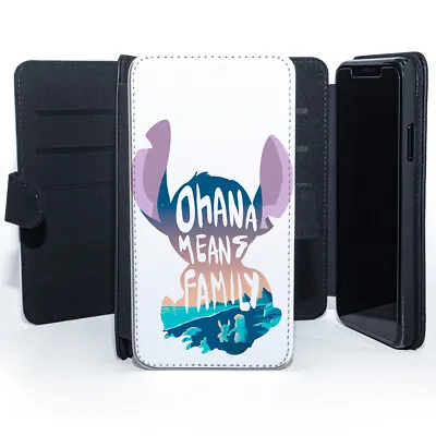 £9.99 • Buy Ohana Means Family Lilo Stitch Hawaii Nobody Behind Leather Wallet Phone Case