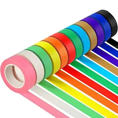 12 Colors Multicolor Masking Tape For Painting Artist Craft DIY Craft Tape Rolls • $9.09