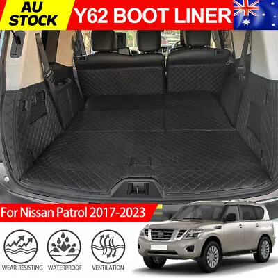 Black Trunk Mat Boot Liner Cargo Protector Suit For Nissan Patrol Y62 2017-2023 • $148.95