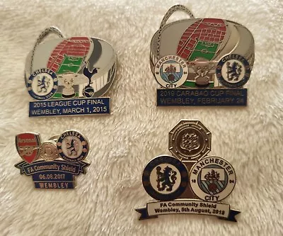 Chelsea Fc Match Day Pin Badges X4 League Cup & Community Shield Match Day. • £6