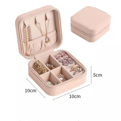 Portable Travel Jewellery Box Organizer Leather Ornaments Jewelry Case Storage • $11.38