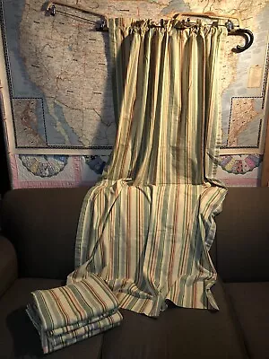 £121.32 • Buy Vintage COUNTRY CURTAINS 100% COTTON PANELS 50X80” Made In USA Lite Earth Tones