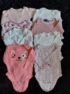 £0.99 • Buy 8 Baby Girls  Vests Long Sleeve  0-3 Months Bundle 