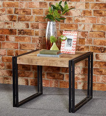 Upcycled Industrial Solid Wood And Metal Coffee Table Living Room Furniture • £128.99