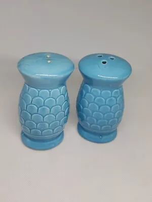 Vtg Japan Turquoise Aqua Blue Ceramic Salt & Pepper Shakers Mermaid Fish Design • $6.99