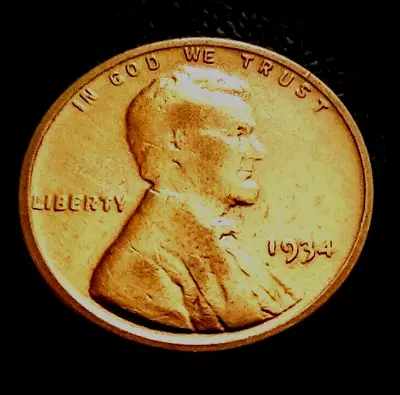 1934  Lincoln Wheat 1¢ Cent Penny   FREE SHIPPING   Bargain Priced • $1.95