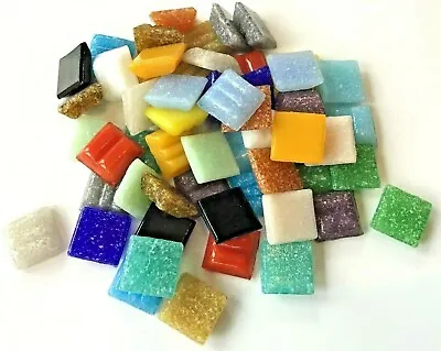 1cm X 1cm Square Glass Mosaic Tiles Various Colours Arts Craft Crafting Gift • £1.45