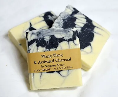 Handmade Natural Vegan Ylang Shea Coconut Oil Charcoal Soap Organic  Ingredients • £4.25