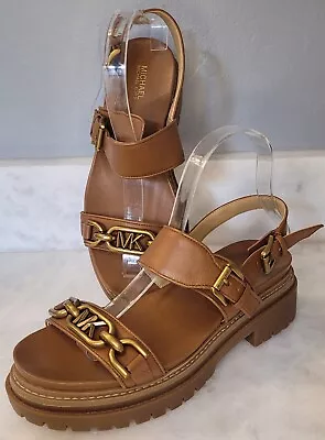 Michael Kors Kailey Logo Embellished Leather Sandal - 7.5 • $70