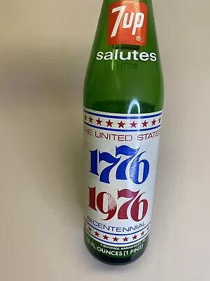 7 UP Bottle Bicentennial Liberty Bell 16 Ounces Empty Vintage 1976 Commemorative • $12.47