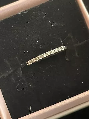 Sterling Silver Micro Pave Wedding Stack Band Ring • $12