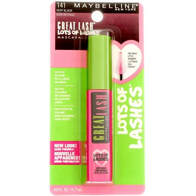 Maybelline Great Lash Lots Of Lashes Washable Mascara Very Black 141 0.43 F... • $12.64