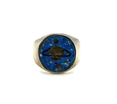 Turquoise Inlay 925 Sterling Silver Men'sGalaxy Ring Size 11 • $199