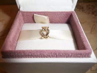 £99 • Buy Genuine Authentic Pandora 14ct Gold Open Heart Spacer Charm 750454