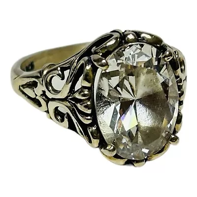 Kabana Sterling 925 Silver CZ Scroll Accent Ring Sz 9 • $45