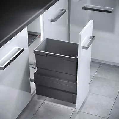 Kitchen Cabinet Cargo Synchro Pull Out Waste Bins Soft Close System Of Hailo • £319