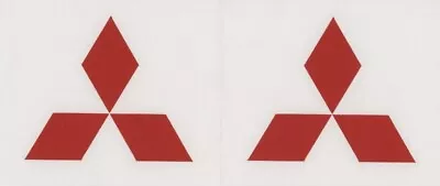 2x  MITSUBISHI Logo 4  Red Decals  Stickers  Car Shows  Windows  Trucks   Decal • $6.98