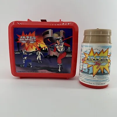 Vintage 1986 Worlds Of Wonder LAZER TAG Lunchbox W/ Thermos Aladdin Never Used  • £28.10