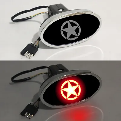 Military Star Multi Shape LED Lighted Trailer Hitch Cover Brake Drive Light • $45.99