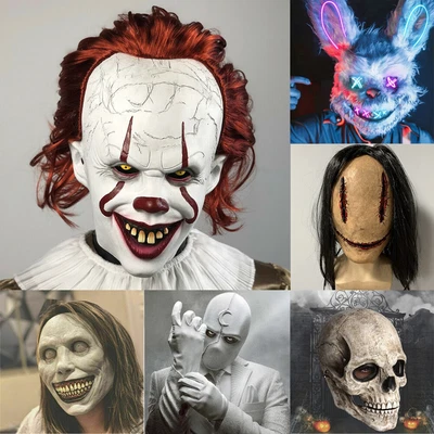 Halloween Men Kids Stephen King's It Pennywise Clown Cosplay Mask Costume Outfit • £9.89
