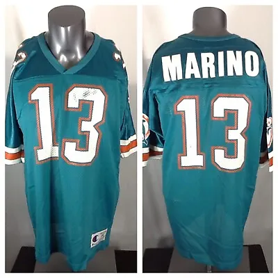 Vintage Champion NFL Miami Dolphins Dan Marino #13 Football Jersey 44 Made USA • $30