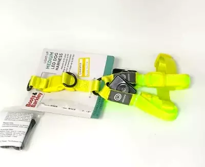 Boots & Barkley Light-Up LED Dog Harness Rechargeable Neon Yellow Medium Q2 • $8.99