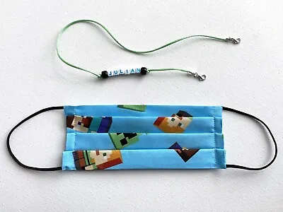 Children’s Minecraft Cotton Face Mask With Filter Pocket And Matching Lanyard • $12