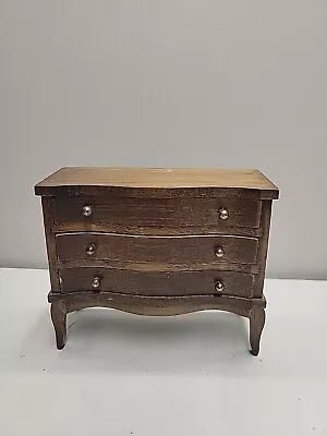 Vintage 1/12 Doll House Artisan Made Wooden Serpentine Front Chest Of Drawers • $15