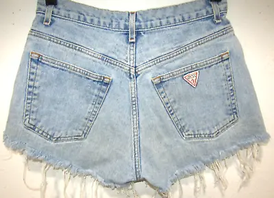 Guess Cutoff Destroyed Light Wash Denim Shorts Womens Size 25 Vintage • $14.99