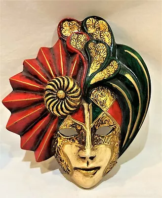 La Maschera Del Galeone Venetian Carnival Mask Ceramic Hand Painted Wall Decor  • $50