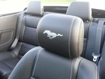 2015-2020 Ford Mustang Headrest Solid Pony Vinyl Decals - Only Leather Seats • $19.95