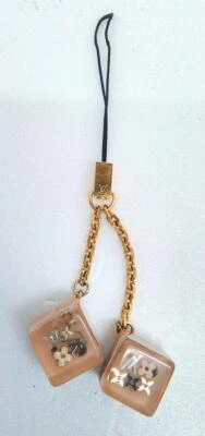 $111 • Buy Auth Louis Vuitton Strap Keychain Bag Charm Accessory Ladies Cube LV #4545D