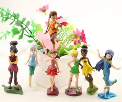 7pcs Tinker Bell Fairies Princess PVC Action Figures Kids Toys Doll Cake Toppers • £13.19