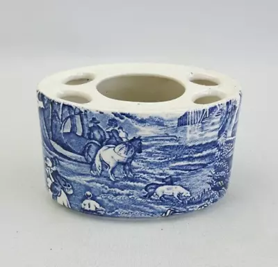 £10 • Buy James Kent Old Foley Blue & White Toothbrush Holder - Vintage