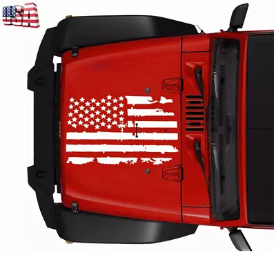 Distressed USA Flag Hood Decal Vinyl Graphic Sticker 20''x35'' For Car Truck SUV • $16.14