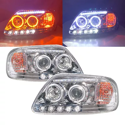 Fits FORD F-Series F250 LIGHTDUTY 97-03 Guide LED Angel-Eye Headlight CH LHD • $490.86