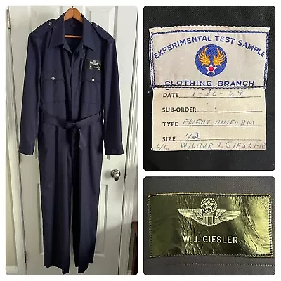 RARE Air Force PILOT'S EXPERIMENTAL TEST SAMPLE FLIGHT SUIT Vintage 1969 Uniform • $94