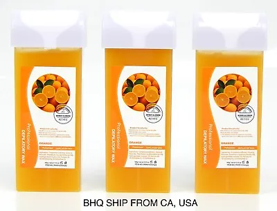 Roll On Hot Depilatory Wax Cartridge Warmer Orange Waxing Hair Removal 3Pcs • $17.99