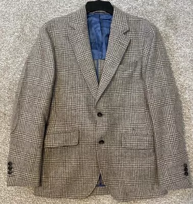 Hackett By Marling & Evans Mens Tweed Houndstooth Wool Blazer Size 36R EU 46R • $99.99