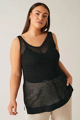 EVANS Plus Size Tape Yarn Vest • £30