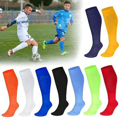 Plain Knee High Football Socks Men Boys Hockey Soccer Sports School PE Socks New • £5.99