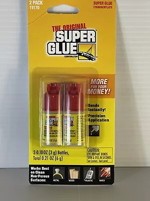 2-PACK LOT - THE ORIGINAL SUPER GLUE - Bonds Instantly Metal Wood Plastic Glue • $5.99