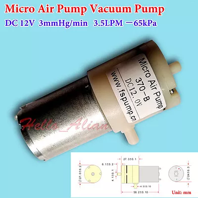 $7.55 • Buy DC 12V Small 370 Motor Air Pump Vacuum Pump Negative High Pressure Suction Pump