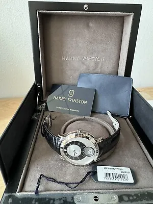 HARRY WINSTON MIDABD42WW001 Midnight 18K White Gold Watch 42mm MSRP $32200 • $8750