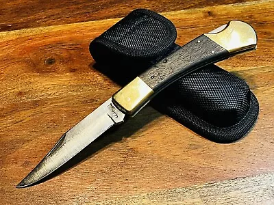 Vintage Labtron Japan Folding Hunter Pocket Knife + Hard Case Nylon Sheath • $39.99