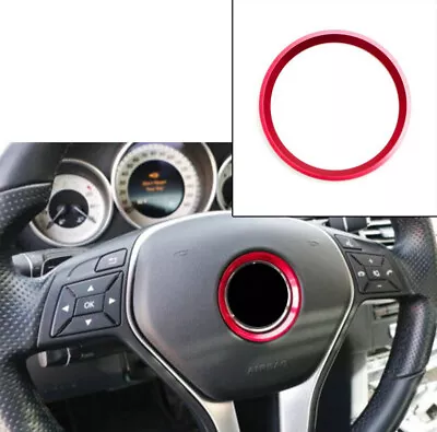 Aluminum Alloy Steering Wheel Ring Emblem Trim Red Fits W204 W212 W166 GLK • $16.50