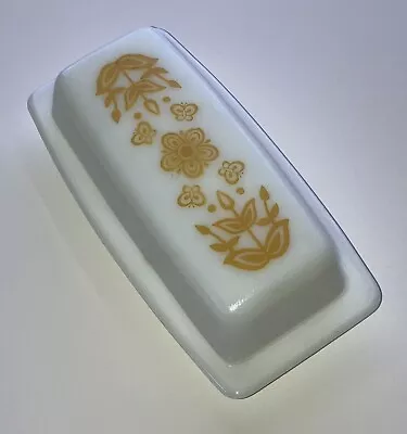 VINTAGE Pyrex BUTTERFLY GOLD Covered Butter Dish With Lid • $19.99