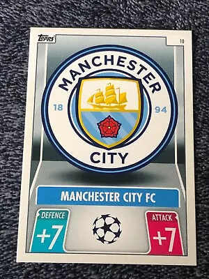 2021-22 Topps Match Attax UCL & Europa ⚽️ Manchester City Team Logo Badge #10 • $1.99